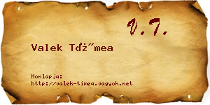 Valek Tímea névjegykártya